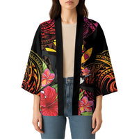 Hawaii Iwa Bird Kimono Great Frigatebird Kanaka Tropical Hippie Style - Polynesian Pride