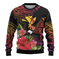 Hawaii Iwa Bird Ugly Christmas Sweater Great Frigatebird Kanaka Tropical Hippie Style - Polynesian Pride