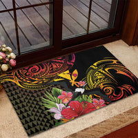 Hawaii Iwa Bird Rubber Doormat Great Frigatebird Kanaka Tropical Hippie Style - Polynesian Pride