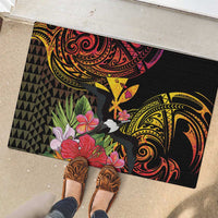 Hawaii Iwa Bird Rubber Doormat Great Frigatebird Kanaka Tropical Hippie Style - Polynesian Pride