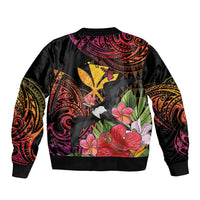 Hawaii Iwa Bird Sleeve Zip Bomber Jacket Great Frigatebird Kanaka Tropical Hippie Style - Polynesian Pride