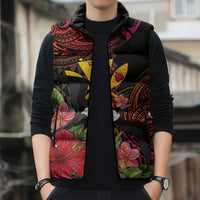 Hawaii Iwa Bird Sleeveless Puffer Jacket Great Frigatebird Kanaka Tropical Hippie Style - Polynesian Pride