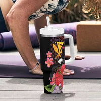 Hawaii Iwa Bird Tumbler With Handle Great Frigatebird Kanaka Tropical Hippie Style - Polynesian Pride