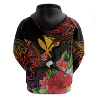 Hawaii Iwa Bird Zip Hoodie Great Frigatebird Kanaka Tropical Hippie Style - Polynesian Pride
