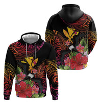 Hawaii Iwa Bird Zip Hoodie Great Frigatebird Kanaka Tropical Hippie Style - Polynesian Pride