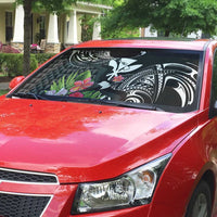 Hawaii Iwa Bird Auto Sun Shade Great Frigatebird Kanaka Tropical Flowers - Polynesian Pride