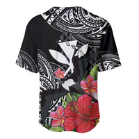 Hawaii Iwa Bird Baseball Jersey Great Frigatebird Kanaka Tropical Flowers - Polynesian Pride