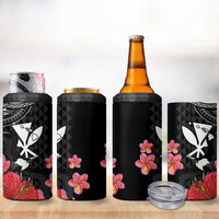 Hawaii Iwa Bird 4 in 1 Can Cooler Tumbler Great Frigatebird Kanaka Tropical Flowers - Polynesian Pride