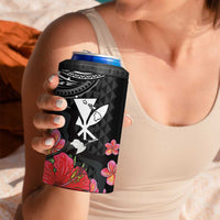 Hawaii Iwa Bird 4 in 1 Can Cooler Tumbler Great Frigatebird Kanaka Tropical Flowers - Polynesian Pride