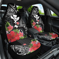 Hawaii Iwa Bird Car Seat Cover Great Frigatebird Kanaka Tropical Flowers - Polynesian Pride