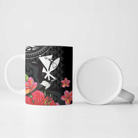 Hawaii Iwa Bird Ceramic Mug Great Frigatebird Kanaka Tropical Flowers - Polynesian Pride