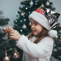 Hawaii Iwa Bird Christmas Santa Hat Great Frigatebird Kanaka Tropical Flowers - Polynesian Pride