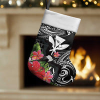 Hawaii Iwa Bird Christmas Stocking Great Frigatebird Kanaka Tropical Flowers - Polynesian Pride