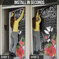 Hawaii Iwa Bird Door Cover Great Frigatebird Kanaka Tropical Flowers - Polynesian Pride