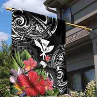 Hawaii Iwa Bird Garden Flag Great Frigatebird Kanaka Tropical Flowers - Polynesian Pride