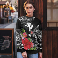 Hawaii Iwa Bird Ugly Christmas Sweater Great Frigatebird Kanaka Tropical Flowers - Polynesian Pride