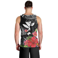 Hawaii Iwa Bird Men Tank Top Great Frigatebird Kanaka Tropical Flowers - Polynesian Pride