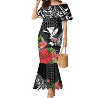 Hawaii Iwa Bird Mermaid Dress Great Frigatebird Kanaka Tropical Flowers - Polynesian Pride