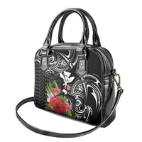 Hawaii Iwa Bird Shoulder Handbag Great Frigatebird Kanaka Tropical Flowers - Polynesian Pride