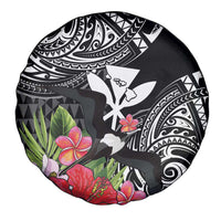 Hawaii Iwa Bird Spare Tire Cover Great Frigatebird Kanaka Tropical Flowers - Polynesian Pride