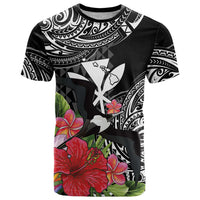 Hawaii Iwa Bird T Shirt Great Frigatebird Kanaka Tropical Flowers - Polynesian Pride