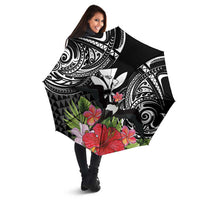 Hawaii Iwa Bird Umbrella Great Frigatebird Kanaka Tropical Flowers - Polynesian Pride