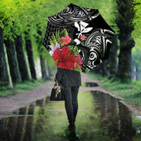 Hawaii Iwa Bird Umbrella Great Frigatebird Kanaka Tropical Flowers - Polynesian Pride