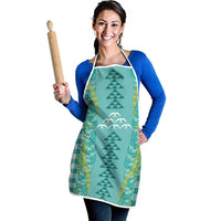 Teal Palaka Hawaii Iwa Bird Apron Hawaiian Kakau Jade Vine Lei LT14 - Polynesian Pride