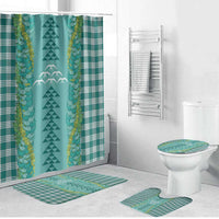 Teal Palaka Hawaii Iwa Bird Bathroom Set Hawaiian Kakau Jade Vine Lei - Polynesian Pride