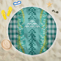 Teal Palaka Hawaii Iwa Bird Beach Blanket Hawaiian Kakau Jade Vine Lei - Polynesian Pride