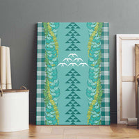 Teal Palaka Hawaii Iwa Bird Canvas Wall Art Hawaiian Kakau Jade Vine Lei - Polynesian Pride