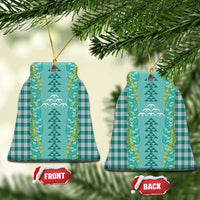 Teal Palaka Hawaii Iwa Bird Ceramic Ornament Hawaiian Kakau Jade Vine Lei - Polynesian Pride