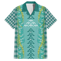 Teal Palaka Hawaii Iwa Bird Hawaiian Shirt Hawaiian Kakau Jade Vine Lei - Polynesian Pride