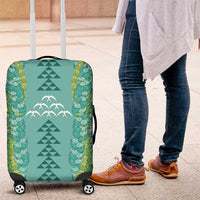 Teal Palaka Hawaii Iwa Bird Luggage Cover Hawaiian Kakau Jade Vine Lei - Polynesian Pride
