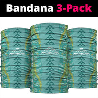 Teal Palaka Hawaii Iwa Bird Neck Gaiter Hawaiian Kakau Jade Vine Lei - Polynesian Pride