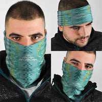 Teal Palaka Hawaii Iwa Bird Neck Gaiter Hawaiian Kakau Jade Vine Lei - Polynesian Pride