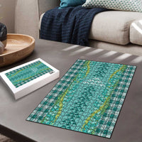 Teal Palaka Hawaii Iwa Bird Puzzle Hawaiian Kakau Jade Vine Lei LT14 - Polynesian Pride