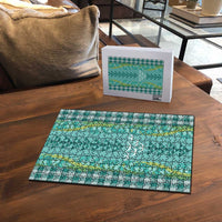 Teal Palaka Hawaii Iwa Bird Puzzle Hawaiian Kakau Jade Vine Lei LT14 - Polynesian Pride