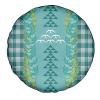 Teal Palaka Hawaii Iwa Bird Spare Tire Cover Hawaiian Kakau Jade Vine Lei - Polynesian Pride