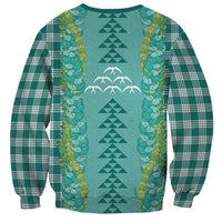 Teal Palaka Hawaii Iwa Bird Sweatshirt Hawaiian Kakau Jade Vine Lei - Polynesian Pride