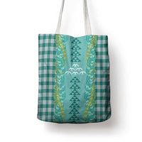 Teal Palaka Hawaii Iwa Bird Tote Bag Hawaiian Kakau Jade Vine Lei - Polynesian Pride