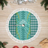 Teal Palaka Hawaii Iwa Bird Tree Skirt Hawaiian Kakau Jade Vine Lei - Polynesian Pride