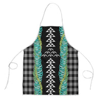 Black Palaka Hawaii Iwa Bird Apron Hawaiian Kakau Jade Vine Lei - Polynesian Pride