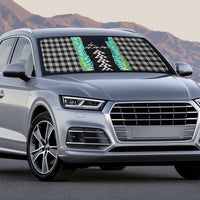 Black Palaka Hawaii Iwa Bird Auto Sun Shade Hawaiian Kakau Jade Vine Lei - Polynesian Pride