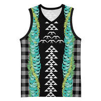 Black Palaka Hawaii Iwa Bird Basketball Jersey Hawaiian Kakau Jade Vine Lei - Polynesian Pride