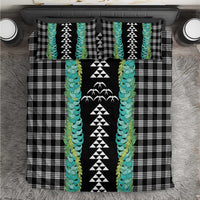 Black Palaka Hawaii Iwa Bird Bedding Set Hawaiian Kakau Jade Vine Lei - Polynesian Pride