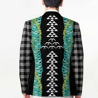Black Palaka Hawaii Iwa Bird Blazer Hawaiian Kakau Jade Vine Lei - Polynesian Pride