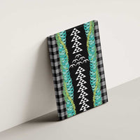 Black Palaka Hawaii Iwa Bird Canvas Wall Art Hawaiian Kakau Jade Vine Lei - Polynesian Pride