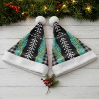 Black Palaka Hawaii Iwa Bird Christmas Santa Hat Hawaiian Kakau Jade Vine Lei - Polynesian Pride