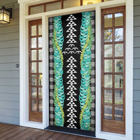 Black Palaka Hawaii Iwa Bird Door Cover Hawaiian Kakau Jade Vine Lei - Polynesian Pride